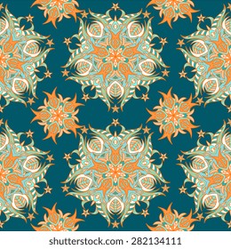 Seamless pattern ethnic style. Vintage decorative texture. Indian, arabic motive.