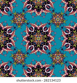 Seamless pattern ethnic style. Vintage decorative texture. Indian, arabic motive.