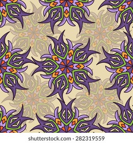 Seamless pattern ethnic style. Vintage decorative texture. Indian, arabic motive.