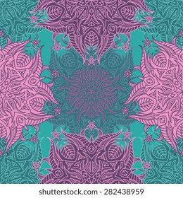 Seamless pattern ethnic style. Vintage decorative texture. Indian, arabic motive.