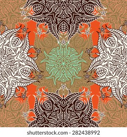 Nahtloses Muster ethnischer Art. Vintage dekorative Textur. Indische arabische Motive.