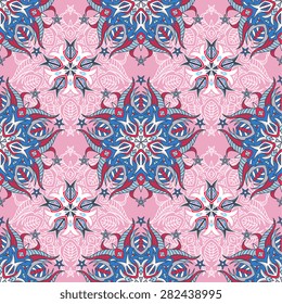Seamless pattern ethnic style. Vintage decorative texture. Indian, arabic motive.