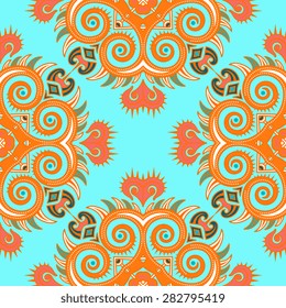 Seamless pattern ethnic style. Vintage decorative texture. Indian, arabic motive.
