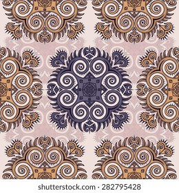 Seamless pattern ethnic style. Vintage decorative texture. Indian, arabic motive.