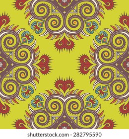 Seamless pattern ethnic style. Vintage decorative texture. Indian, arabic motive.