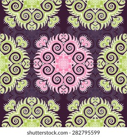 Seamless pattern ethnic style. Vintage decorative texture. Indian, arabic motive.
