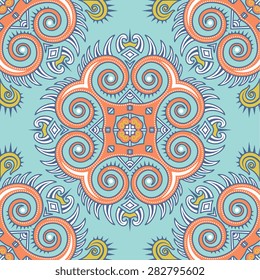 Seamless pattern ethnic style. Vintage decorative texture. Indian, arabic motive.