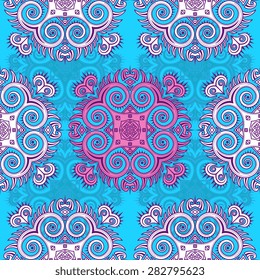 Seamless pattern ethnic style. Vintage decorative texture. Indian, arabic motive.