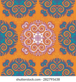 Seamless pattern ethnic style. Vintage decorative texture. Indian, arabic motive.