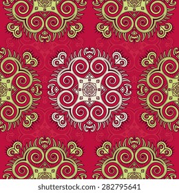 Seamless pattern ethnic style. Vintage decorative texture. Indian, arabic motive.