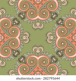Seamless pattern ethnic style. Vintage decorative texture. Indian, arabic motive.