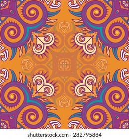 Seamless pattern ethnic style. Vintage decorative texture. Indian, arabic motive.