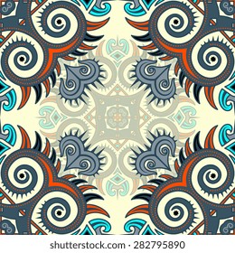 Seamless pattern ethnic style. Vintage decorative texture. Indian, arabic motive.