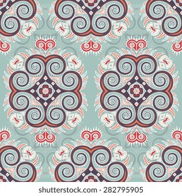 Seamless pattern ethnic style. Vintage decorative texture. Indian, arabic motive.