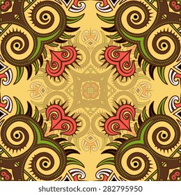 Seamless pattern ethnic style. Vintage decorative texture. Indian, arabic motive.