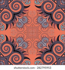 Seamless pattern ethnic style. Vintage decorative texture. Indian, arabic motive.