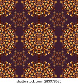 Seamless pattern ethnic style. Vintage decorative texture. Indian, arabic motive.