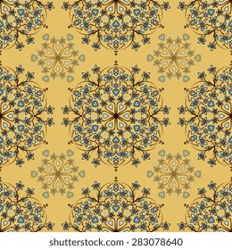 Seamless pattern ethnic style. Vintage decorative texture. Indian, arabic motive.