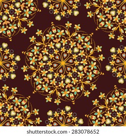 Seamless pattern ethnic style. Vintage decorative texture. Indian, arabic motive.