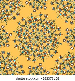 Seamless pattern ethnic style. Vintage decorative texture. Indian, arabic motive.