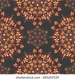 Seamless pattern ethnic style. Vintage decorative texture. Indian, arabic motive.