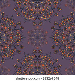 Seamless pattern ethnic style. Vintage decorative texture. Indian, arabic motive.