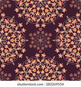 Seamless pattern ethnic style. Vintage decorative texture. Indian, arabic motive.
