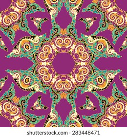 Seamless pattern ethnic style. Vintage decorative texture. Indian, arabic motive.