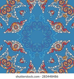Seamless pattern ethnic style. Vintage decorative texture. Indian, arabic motive.