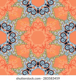 Seamless pattern ethnic style. Vintage decorative texture. Indian, arabic motive.