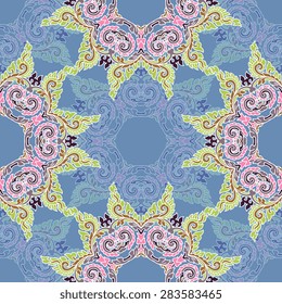Seamless pattern ethnic style. Vintage decorative texture. Indian, arabic motive.
