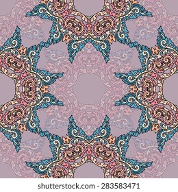 Seamless pattern ethnic style. Vintage decorative texture. Indian, arabic motive.