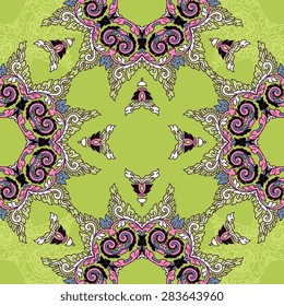 Seamless pattern ethnic style. Vintage decorative texture. Indian, arabic motive.
