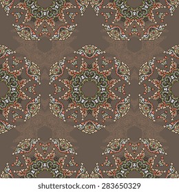 Seamless pattern ethnic style. Vintage decorative texture. Indian, arabic motive.