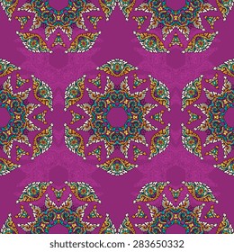 Seamless pattern ethnic style. Vintage decorative texture. Indian, arabic motive.