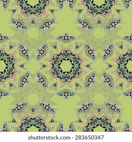 Seamless pattern ethnic style. Vintage decorative texture. Indian, arabic motive.