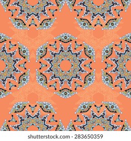 Seamless pattern ethnic style. Vintage decorative texture. Indian, arabic motive.