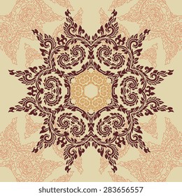 Seamless pattern ethnic style. Vintage decorative texture. Indian, arabic motive.