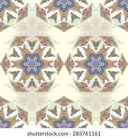 Seamless pattern ethnic style. Vintage decorative texture. Indian, arabic motive.