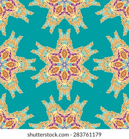 Seamless pattern ethnic style. Vintage decorative texture. Indian, arabic motive.