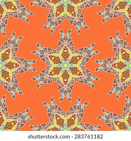 Seamless pattern ethnic style. Vintage decorative texture. Indian, arabic motive.