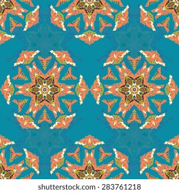 Seamless pattern ethnic style. Vintage decorative texture. Indian, arabic motive.