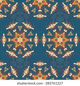 Seamless pattern ethnic style. Vintage decorative texture. Indian, arabic motive.