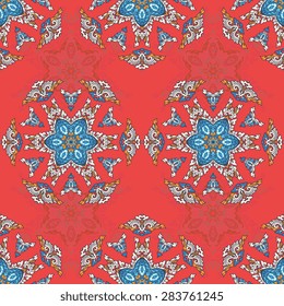 Seamless pattern ethnic style. Vintage decorative texture. Indian, arabic motive.