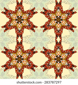 Seamless pattern ethnic style. Vintage decorative texture. Indian, arabic motive.