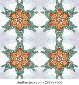 Seamless pattern ethnic style. Vintage decorative texture. Indian, arabic motive.
