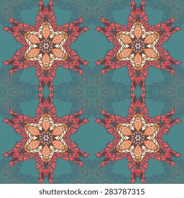 Seamless pattern ethnic style. Vintage decorative texture. Indian, arabic motive.