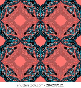 Seamless pattern ethnic style. Vintage decorative texture. Indian, arabic motive.