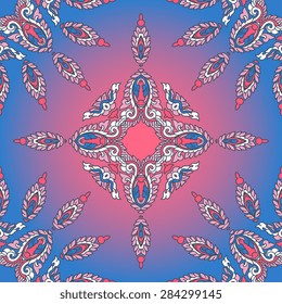 Seamless pattern ethnic style. Vintage decorative texture. Indian, arabic motive.