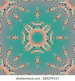 Seamless pattern ethnic style. Vintage decorative texture. Indian, arabic motive.